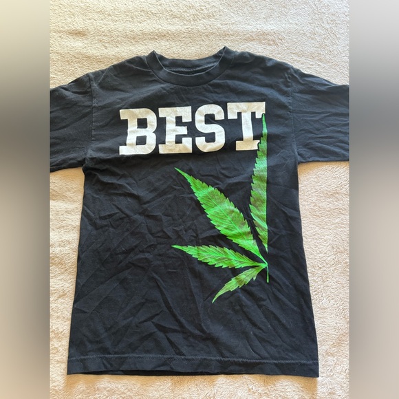 Spencer's Tops - Spencer's Black and Green 'Best' Short Sleeve Tee